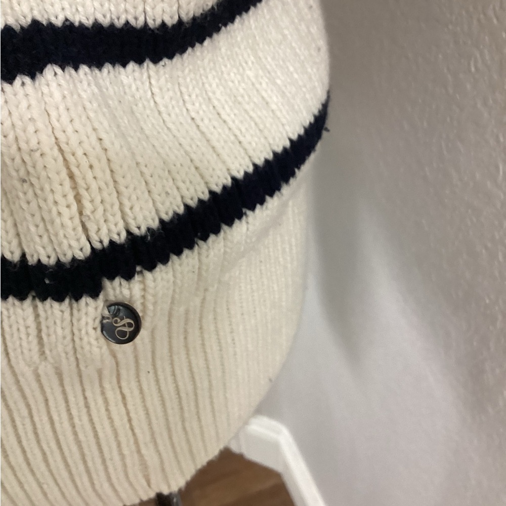 Scotch & Soda - Cream Sweater w/ Black Stripe & Puff Sleeve, Size L - Picture 6 of 7